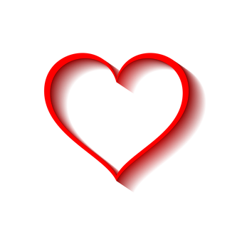 Neon Glow Red Heart PNG