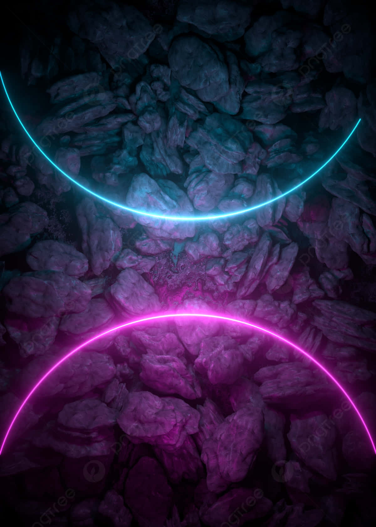 Neon_ Glow_ Rocks_ Background Wallpaper