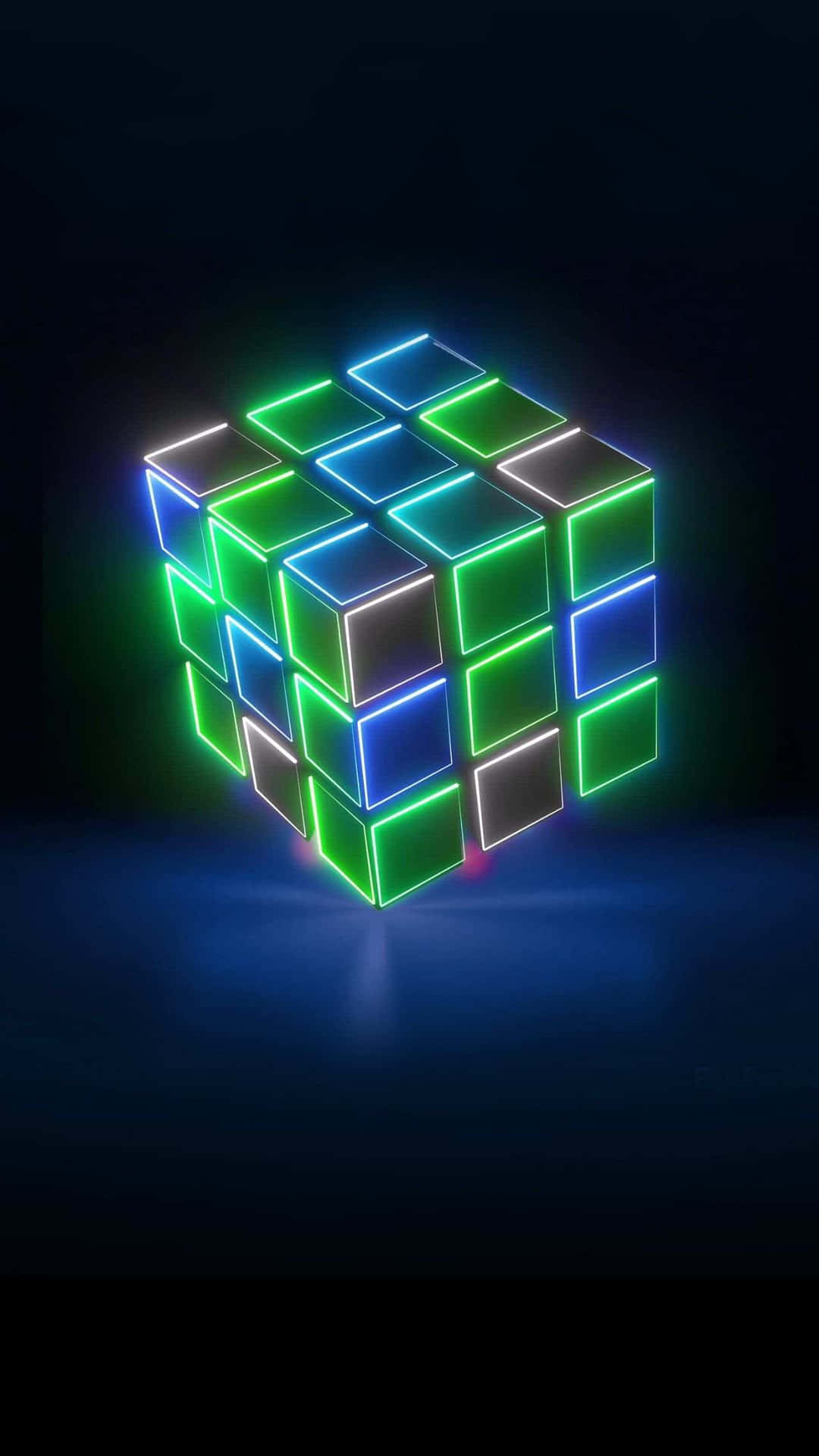 Neon Glow Rubiks Cube Wallpaper