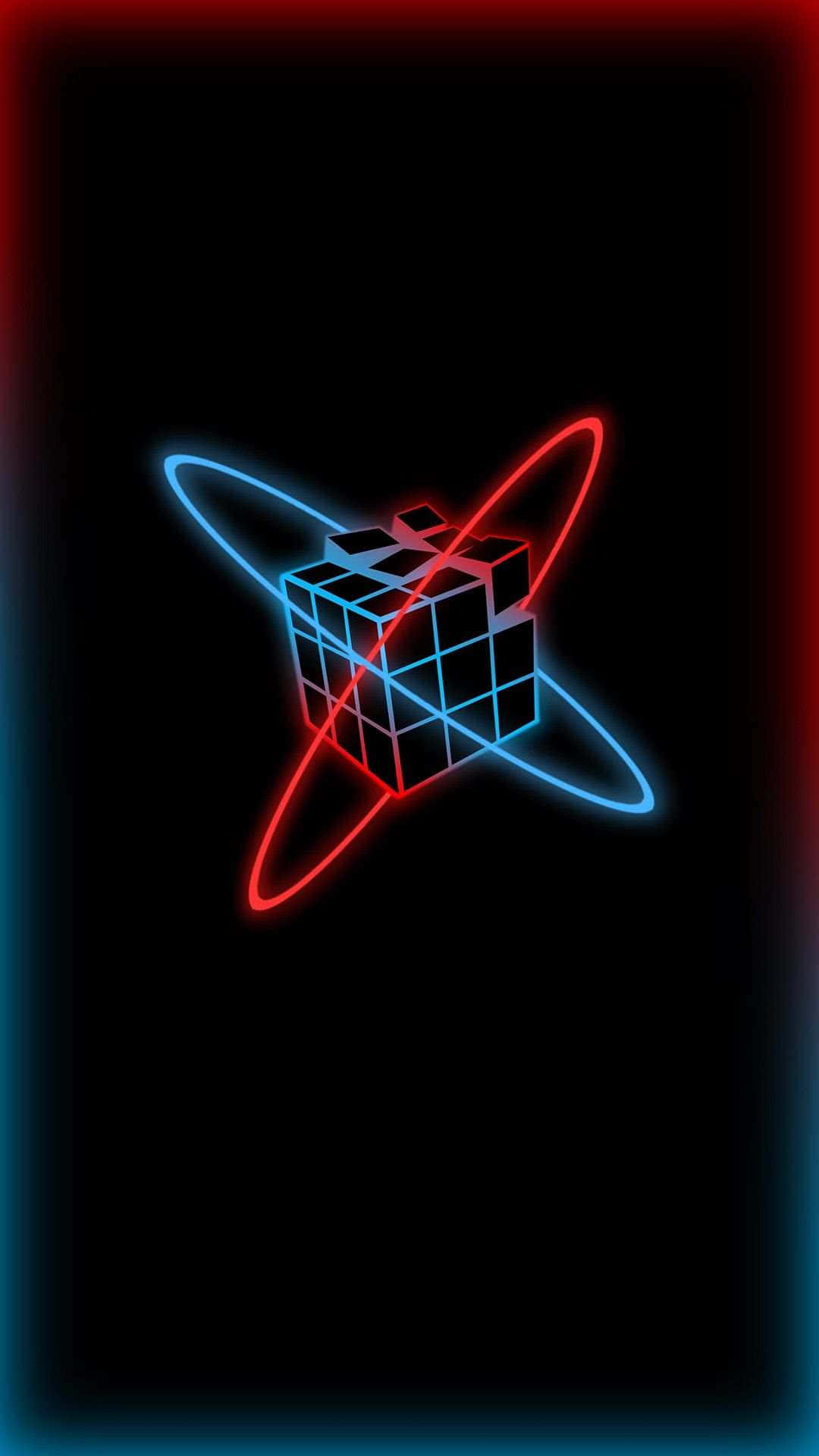 Neon Glow Rubiks Cube Wallpaper