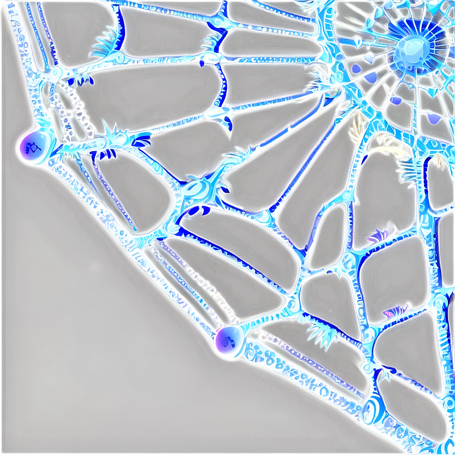 Neon Glow Spider Web Art PNG
