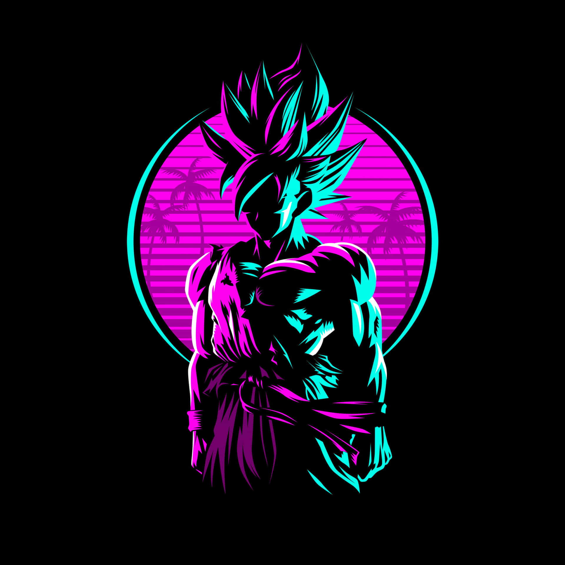 Neon Goku Artwork Wallpaper