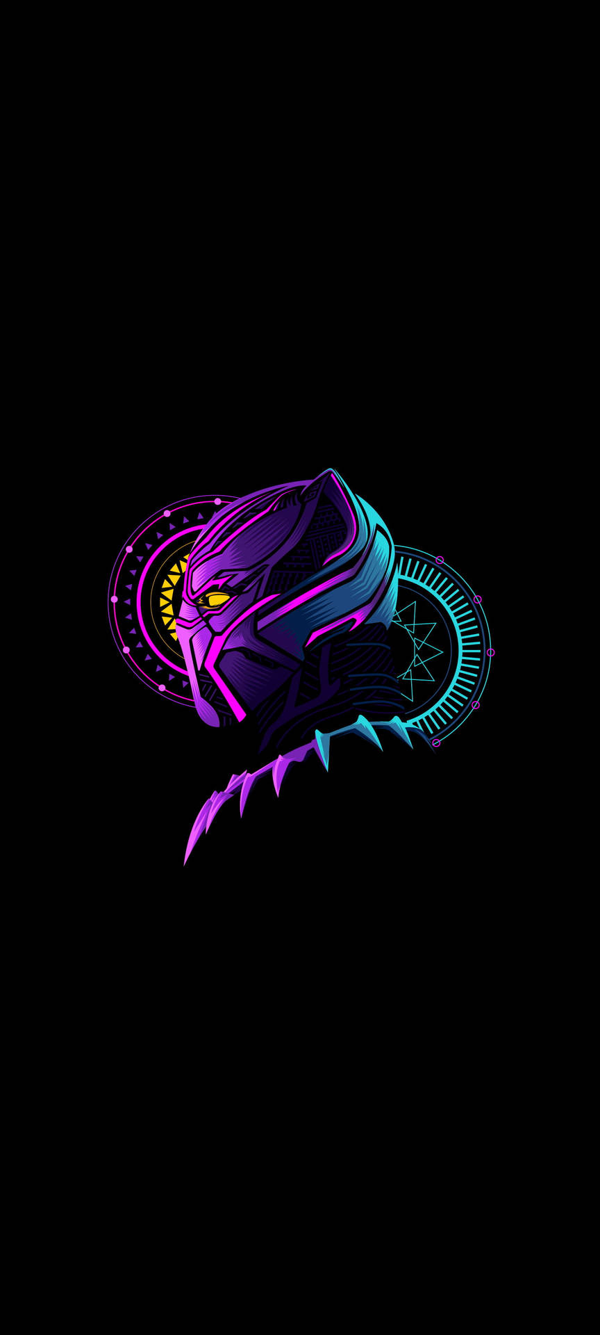 Neon Gradient Sort Panther Android Wallpaper
