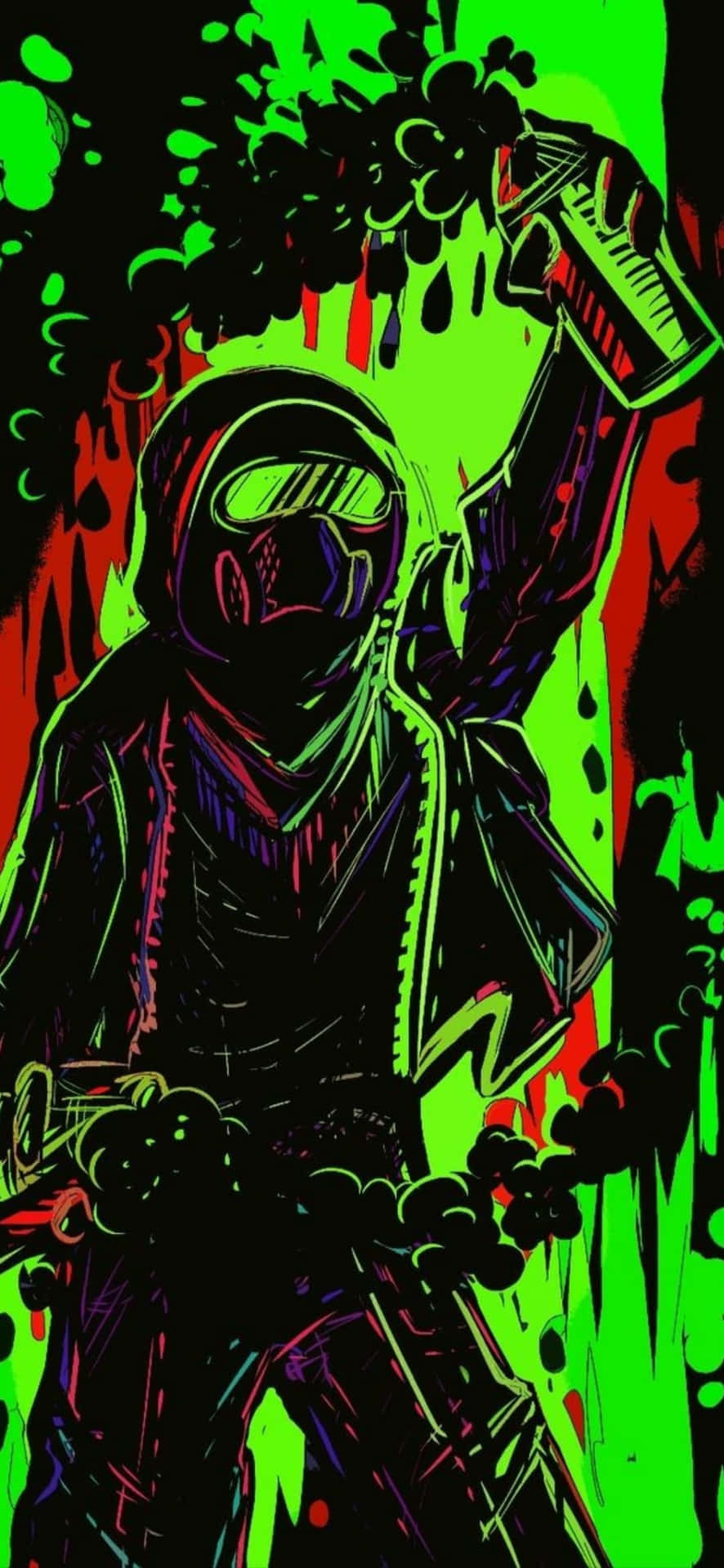 Neon_ Graffiti_ Astronaut_ Art Wallpaper