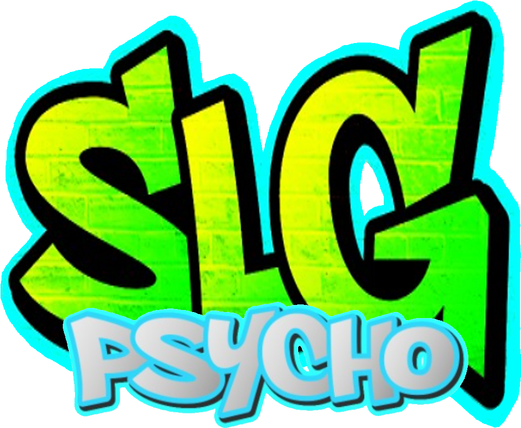 Neon Graffiti Psycho Text PNG