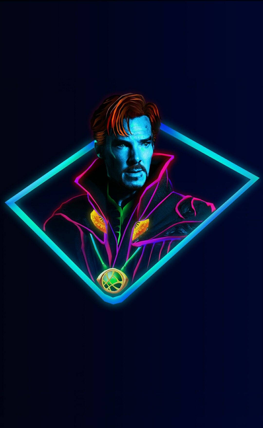 Neon Graphic Art Superhero Doctor Strange Wallpaper