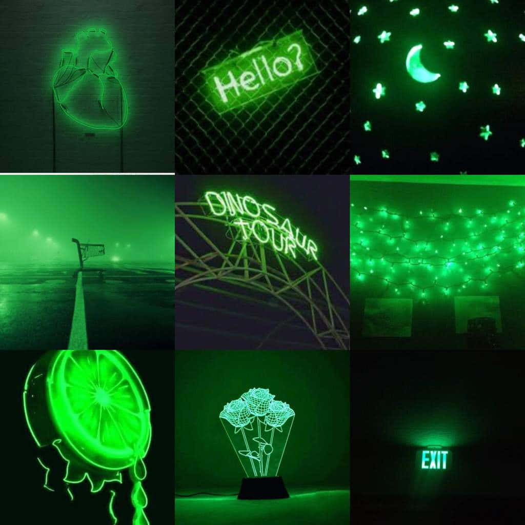 Sfondoestetico Vibrante Verde Neon