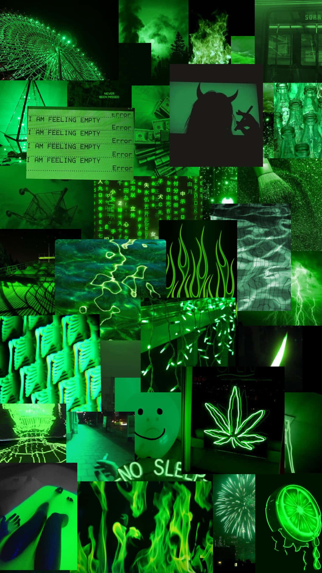 Fundoestético Verde Neon De 1241 X 2208 Pixels