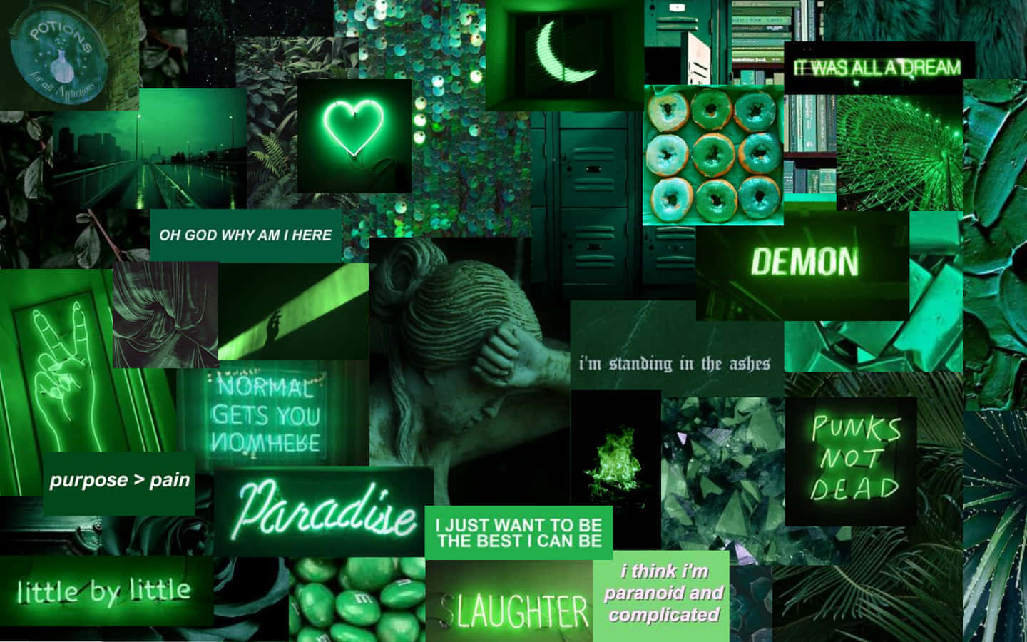 Sfondoestetico Radiante In Verde Neon.