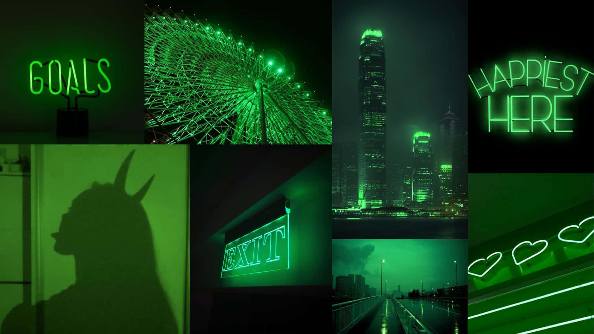 Fundoestético Neon Verde De 1920 X 1080