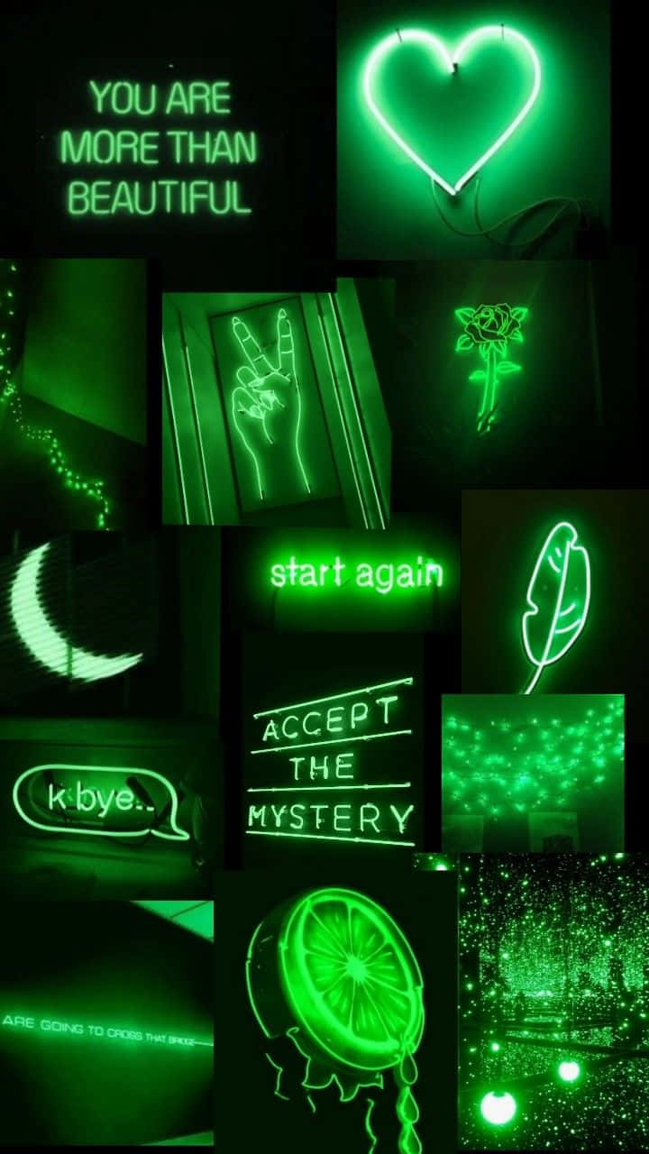 Download Captivating Neon Green Aesthetic Background | Wallpapers.com