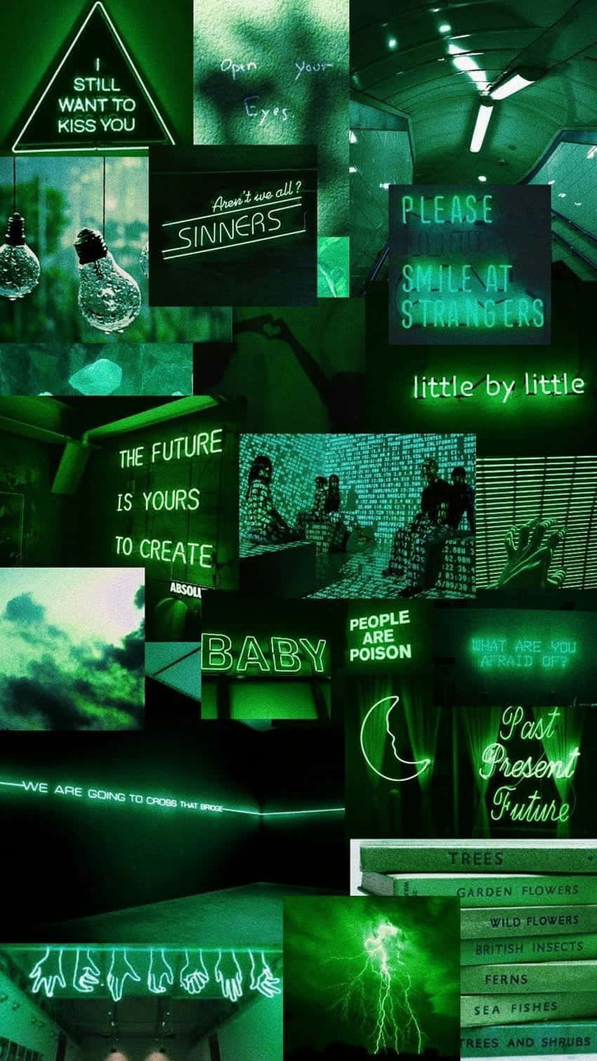 Enigmatic Neon Green Aesthetic Background