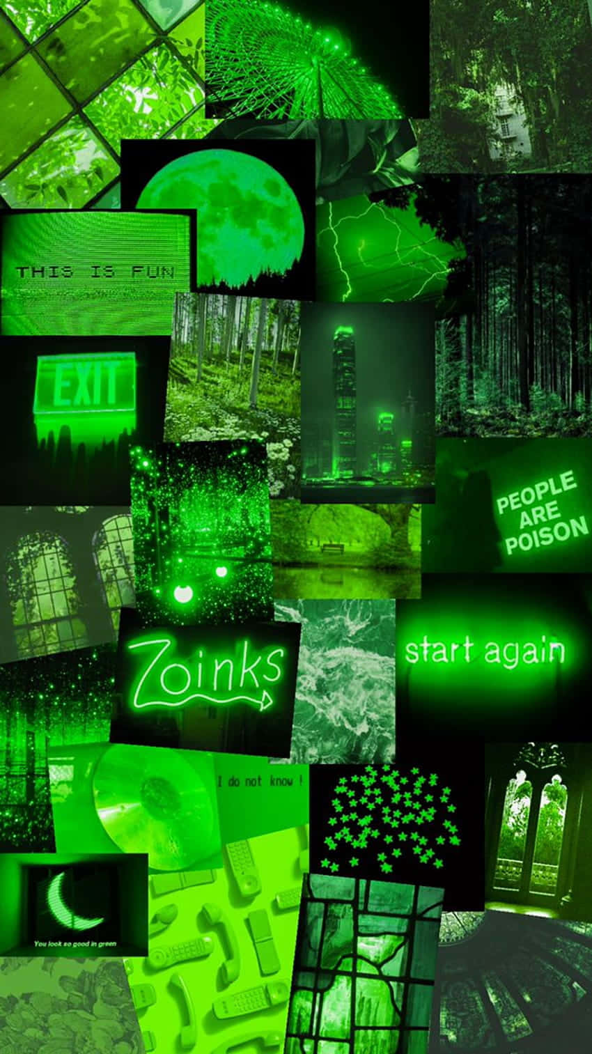 Sfondoestetico Vibrante Verde Neon.