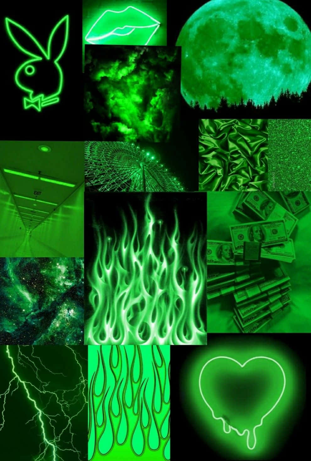 Captivating Neon Green Aesthetic Background