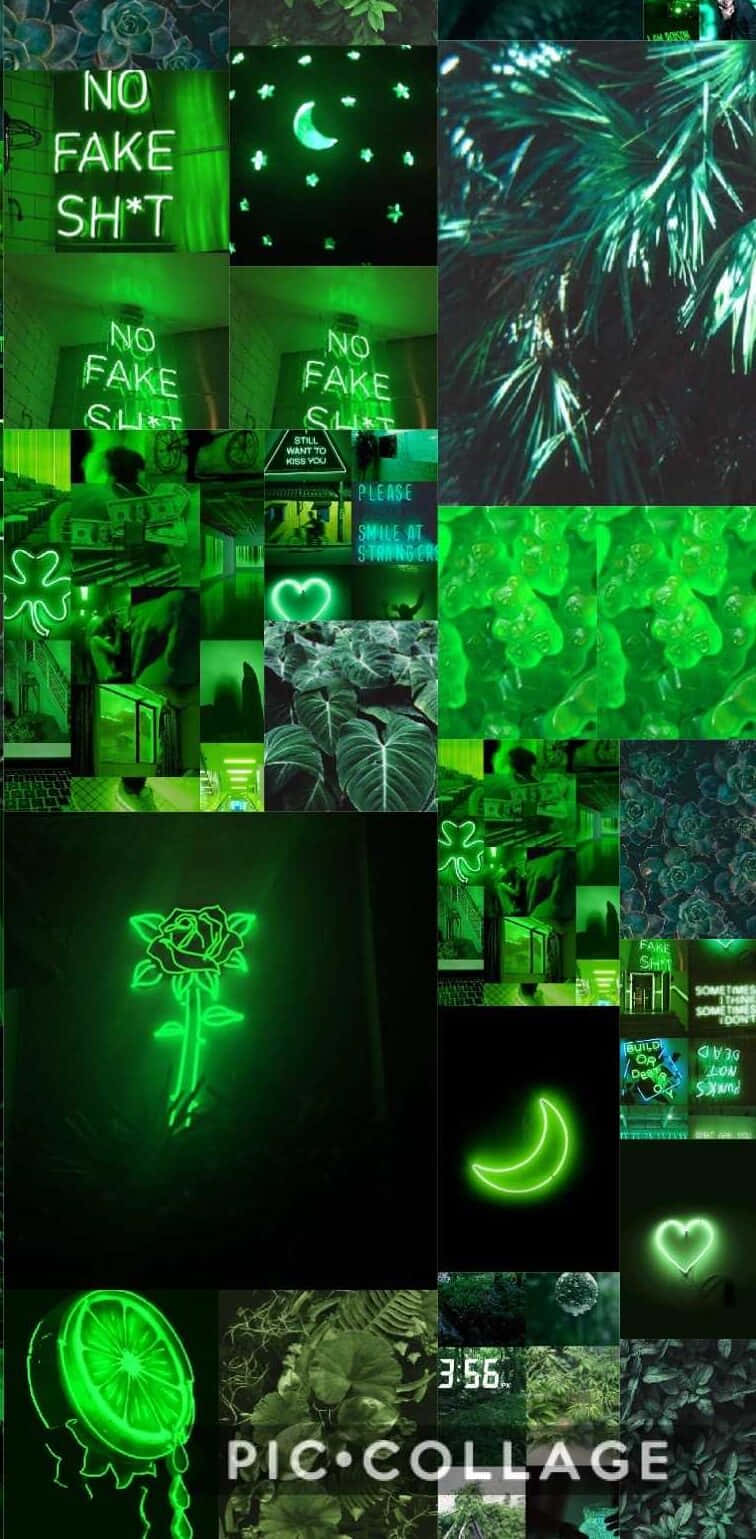 Neongrön Estetisk Skrivbordsbakgrund Wallpaper