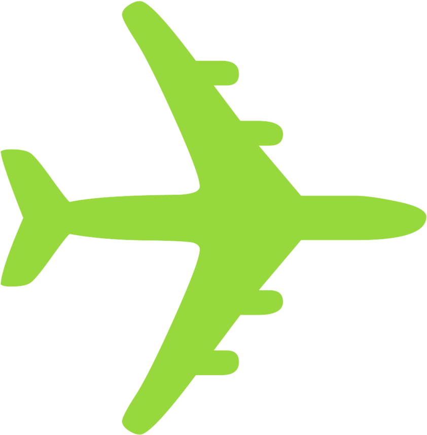 Neon Green Airplane Silhouette PNG