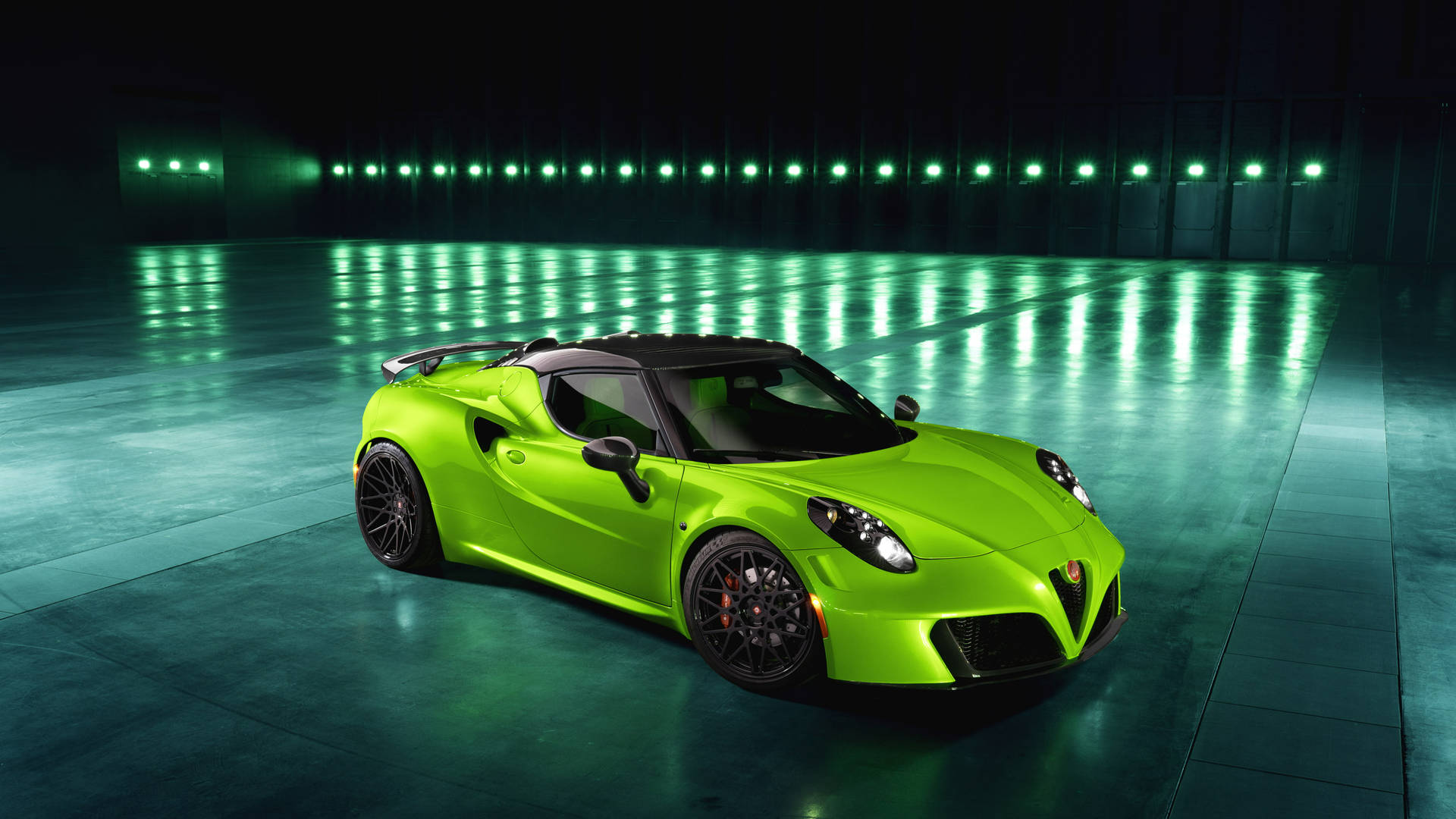 Neon Green Alfa Romeo 4c Background