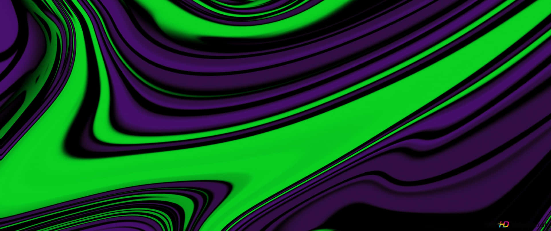 The Bright Colors of Neon Green and Purple Wallpaper