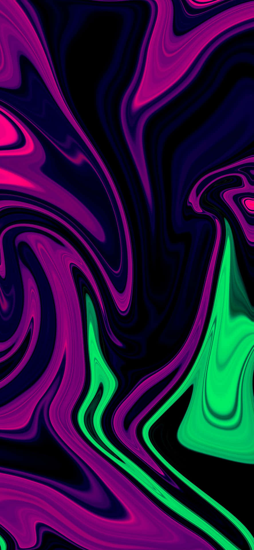 Colorful Negon Green and Purple Abstraction Wallpaper