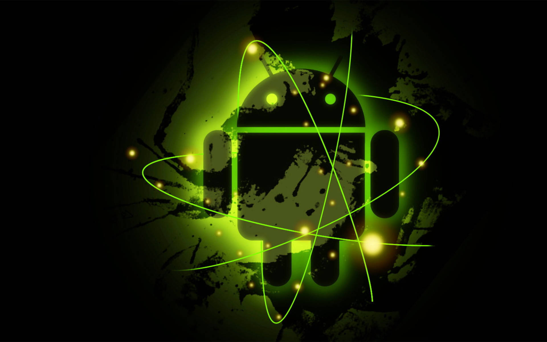 Neon Green Android Logo Desktop