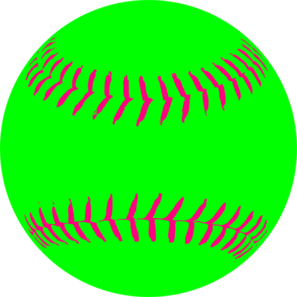 Neon Green Baseballwith Pink Stitches PNG