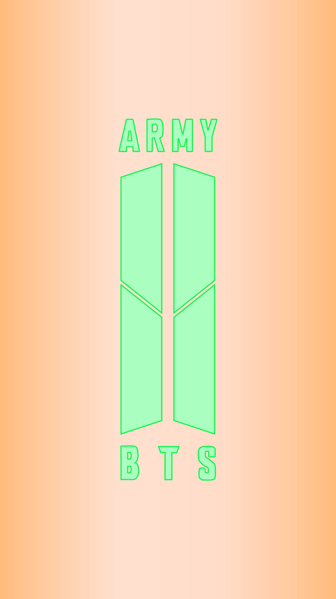 Vibrant Neon Green BTS ARMY Logo Wallpaper