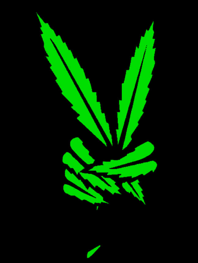 Neon Green Cannabis Leaf Graphic PNG
