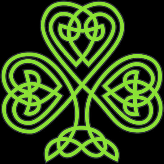 Neon Green Celtic Shamrock PNG