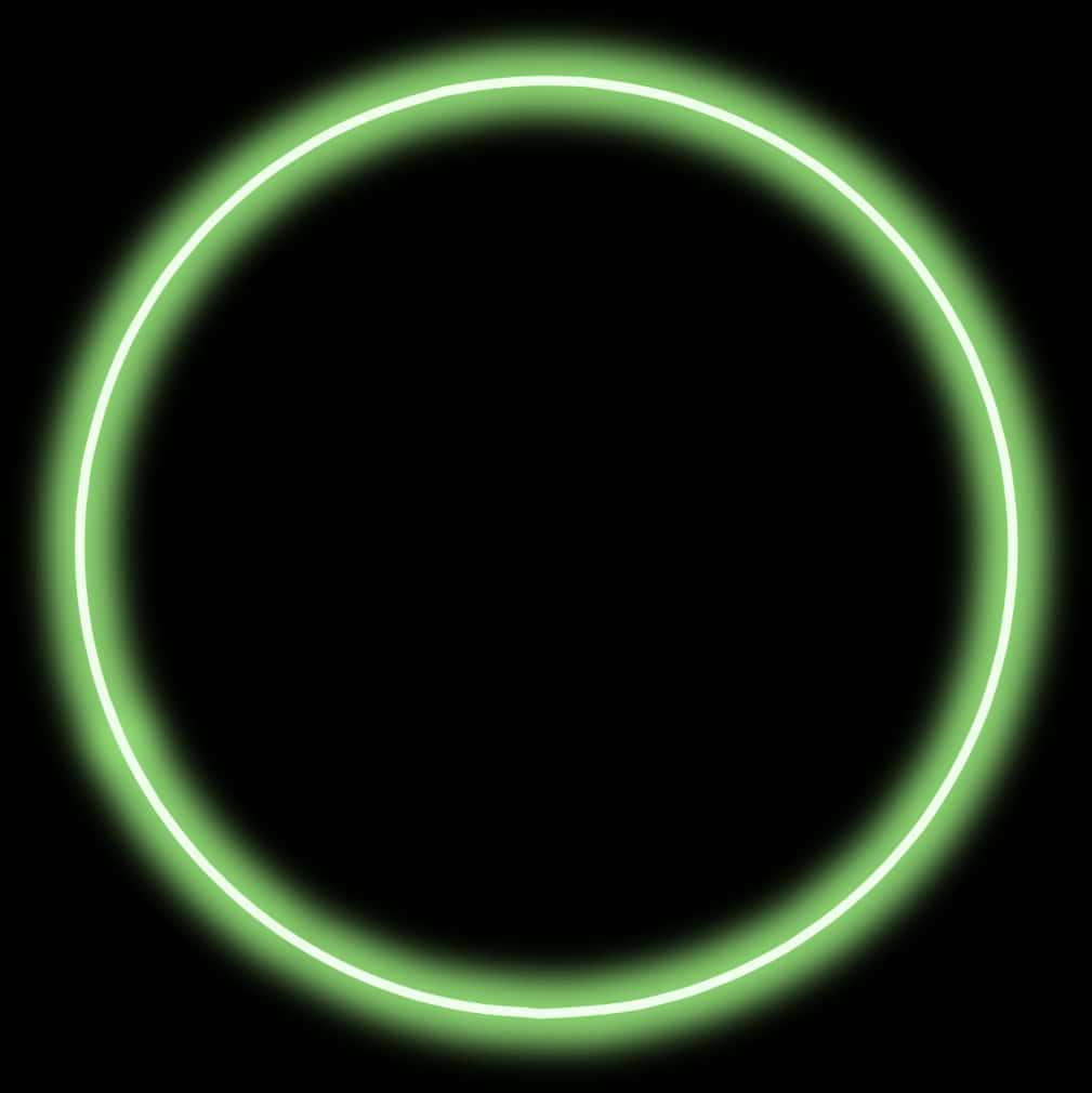 Neon Green Circleon Black Background PNG