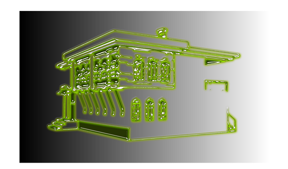 Neon Green Classic Architecture PNG
