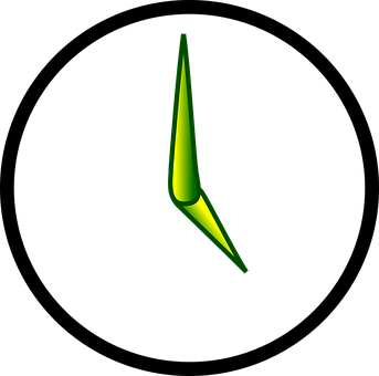 Neon Green Clock Hands PNG