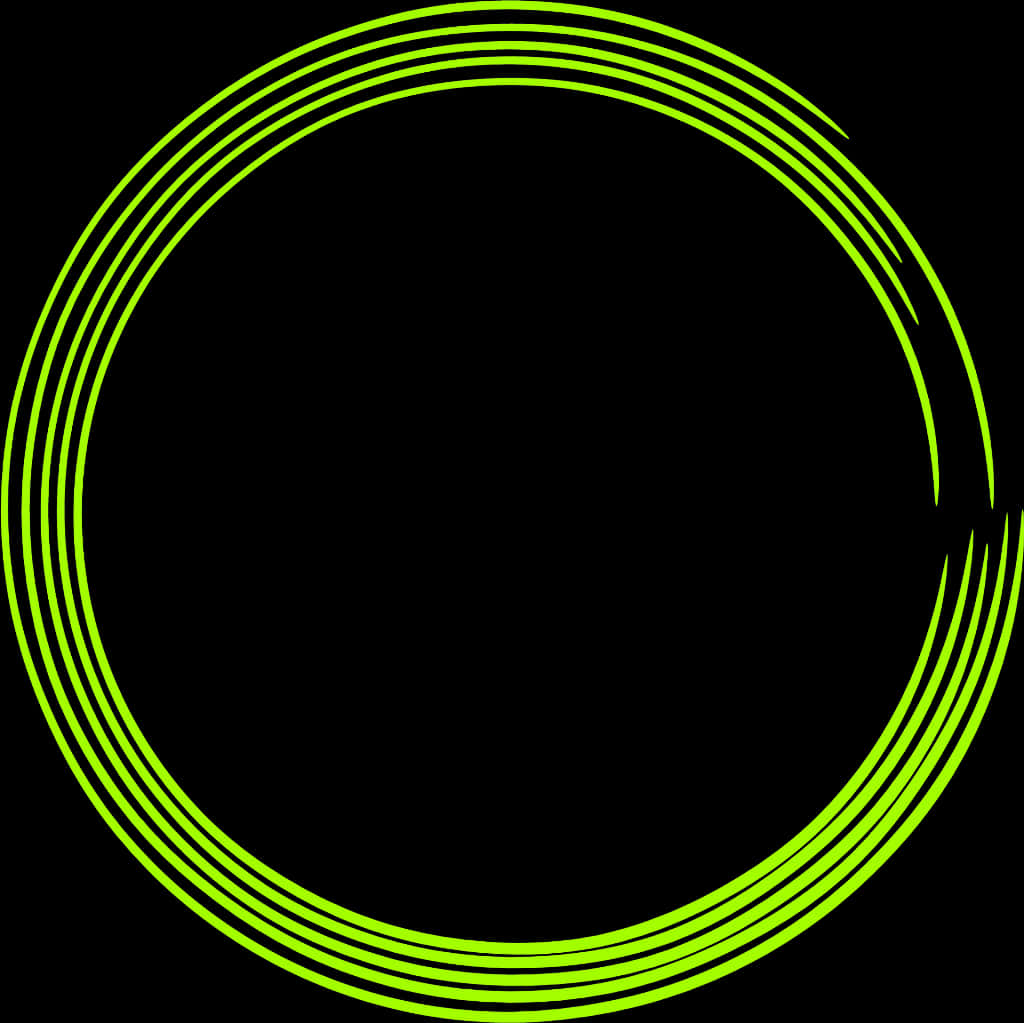 Neon Green Concentric Circles Graphic PNG
