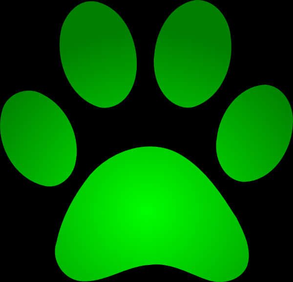 Neon Green Dog Paw Print PNG