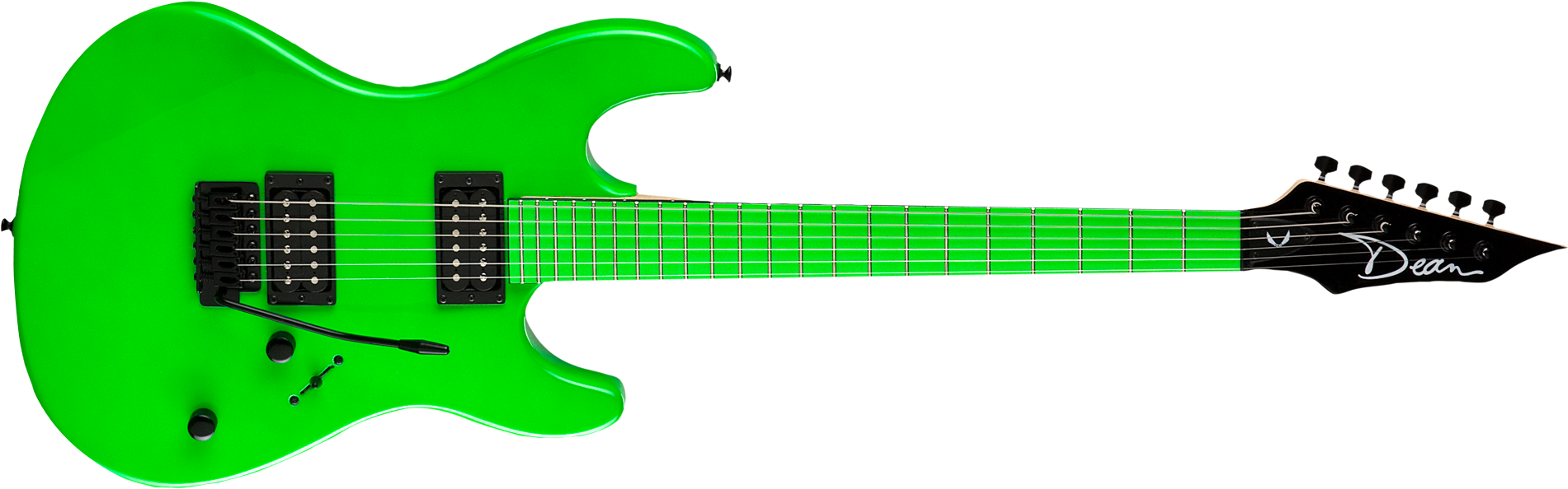 Neon Green Electric Guitar PNG