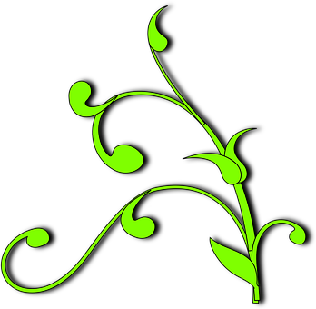 Neon Green Floral Graphic PNG