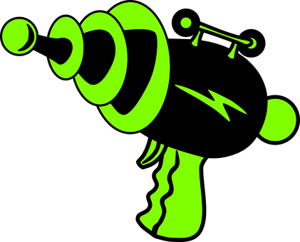 Neon Green Gun Silhouette PNG