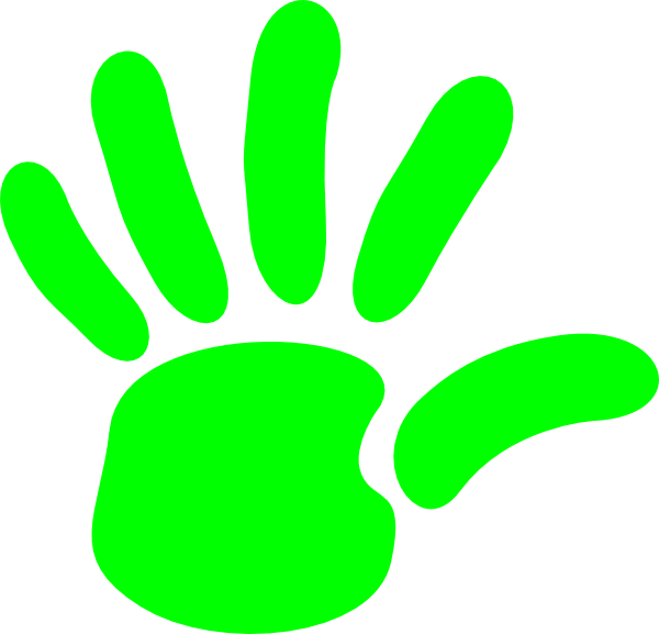 Neon Green Hand Print Clipart PNG