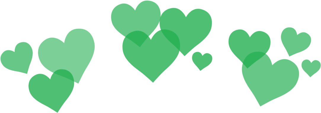 Neon Green Heart Crown Graphic PNG