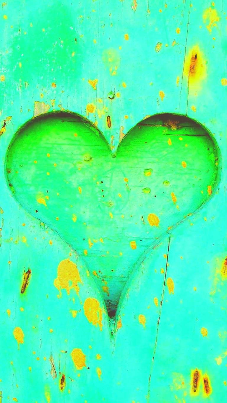 Neon Green Heart Wallpaper