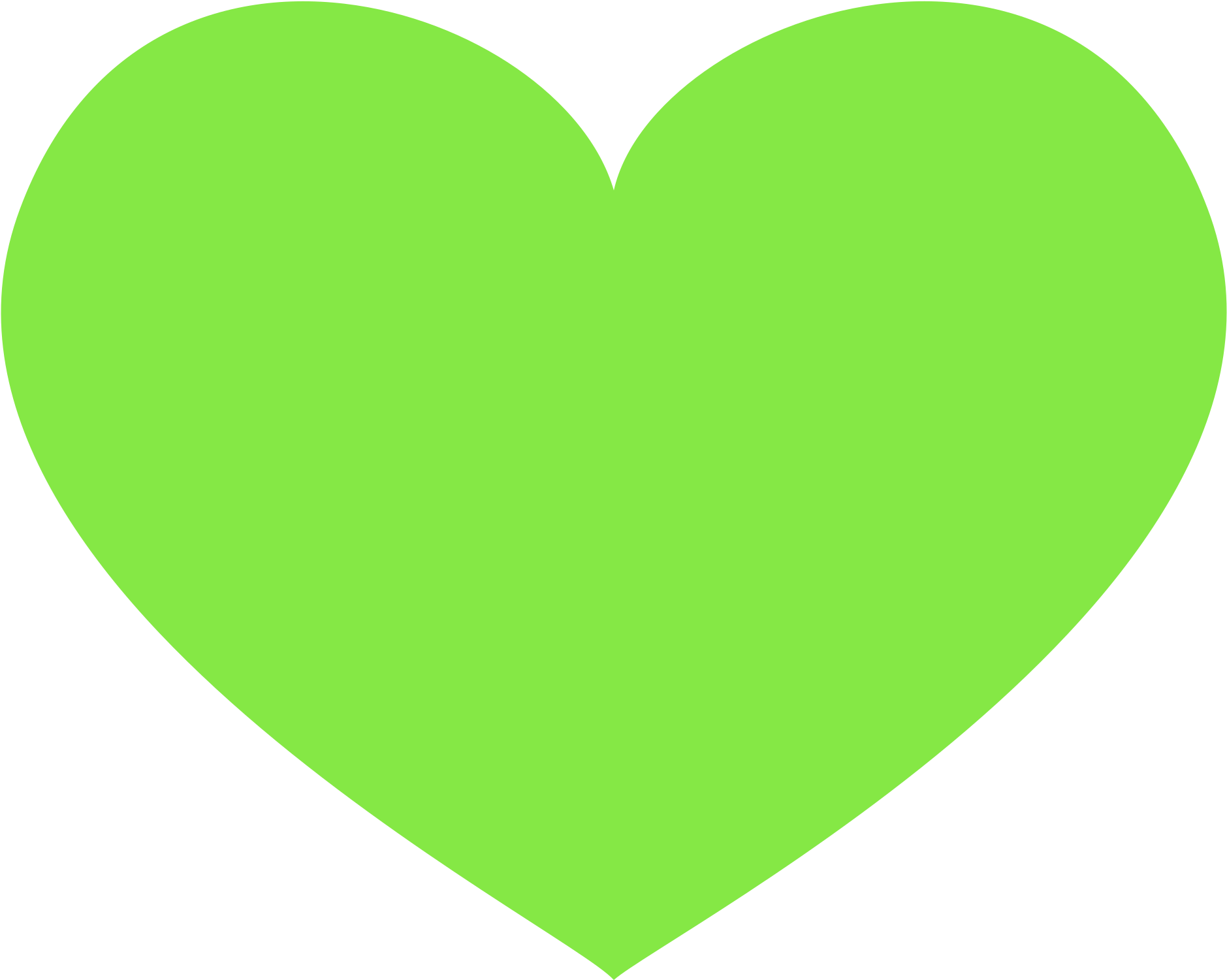 Neon Green Heart Icon PNG