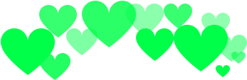 Neon Green Hearts Pattern PNG