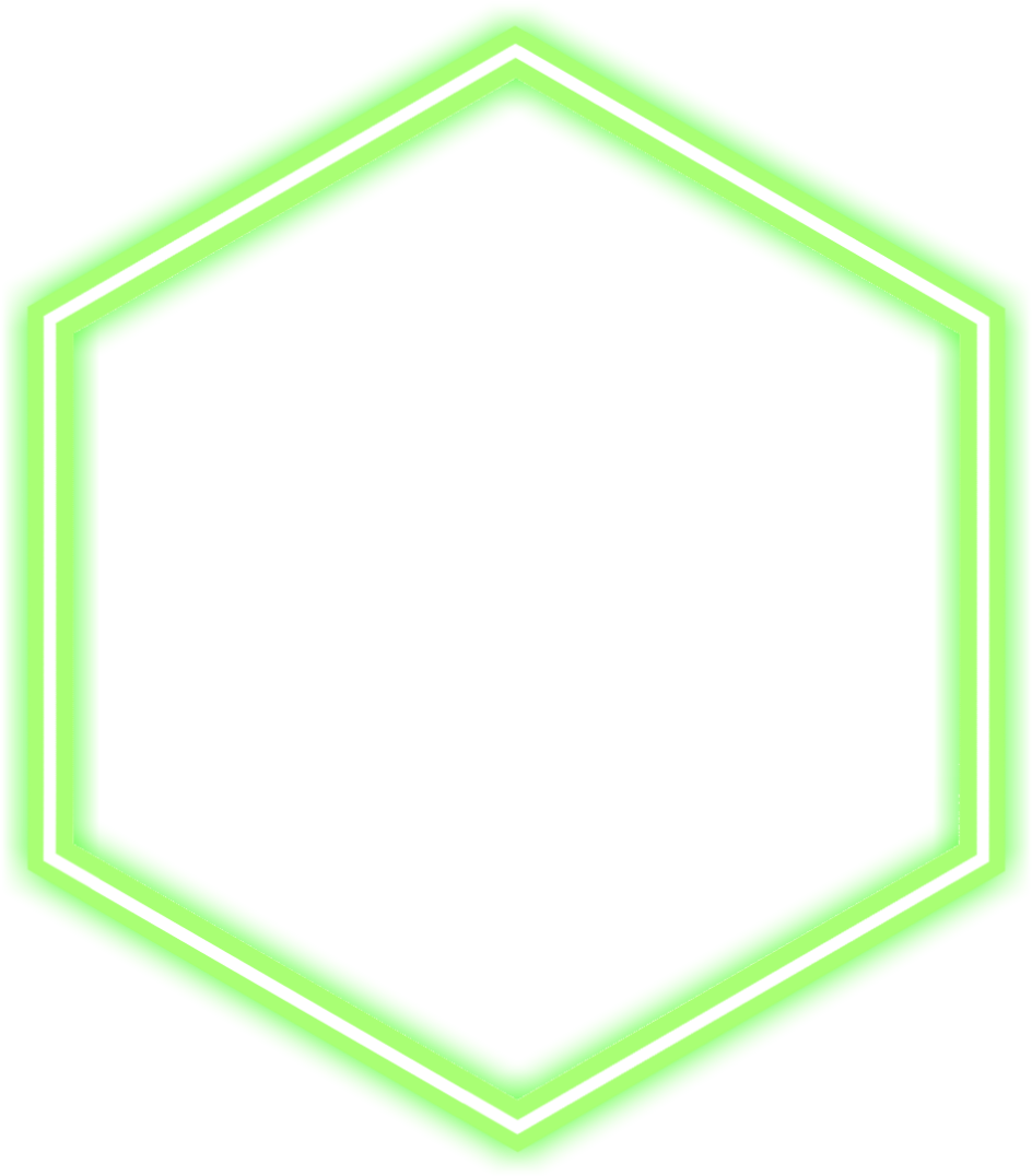 Neon Green Hexagon Outline PNG