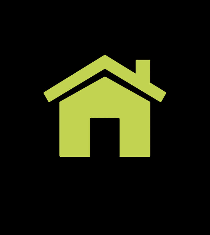 Neon Green Home Iconon Black Background PNG