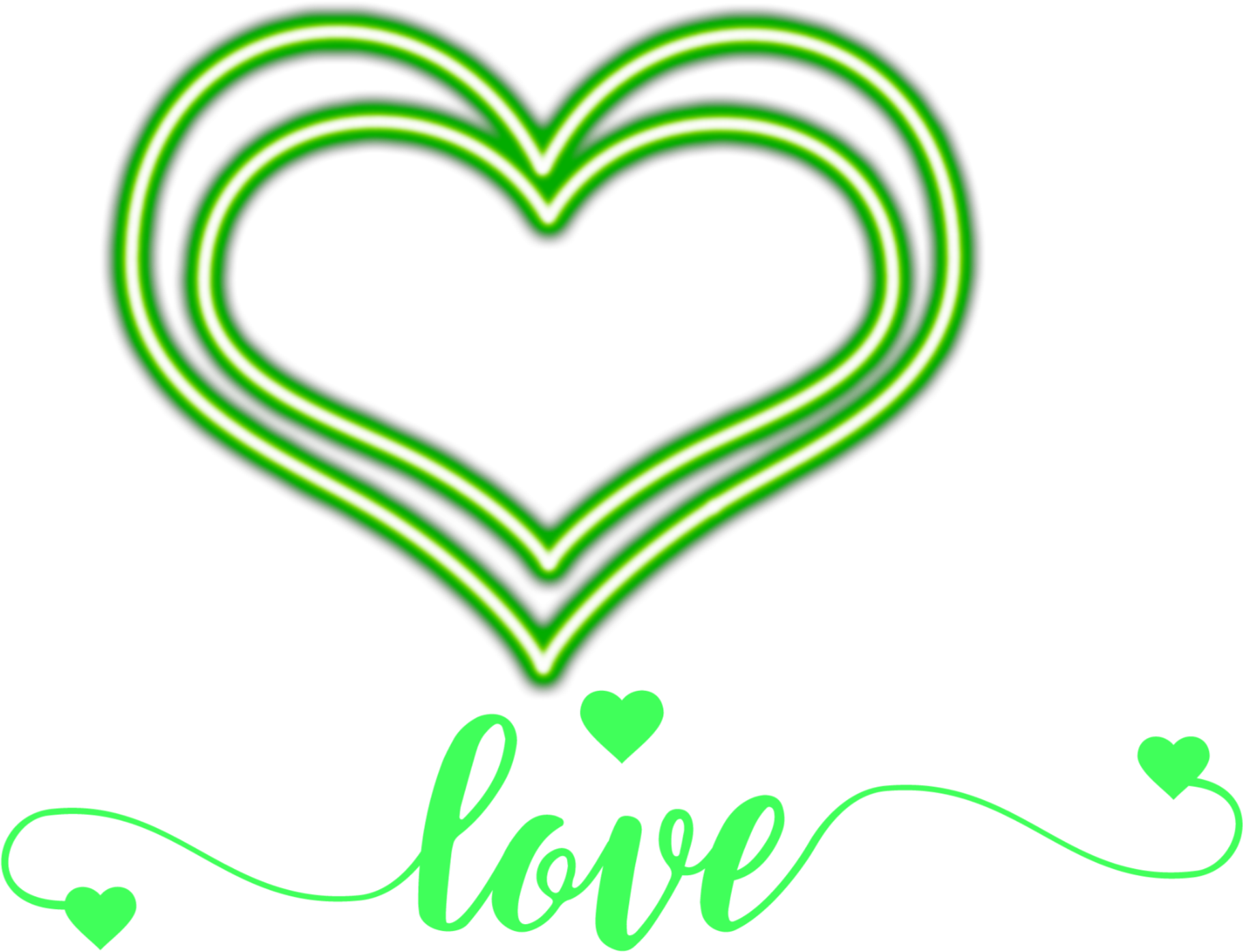 Download Neon Green Love Heart Sticker | Wallpapers.com