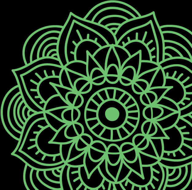 Neon Green Mandala Design PNG