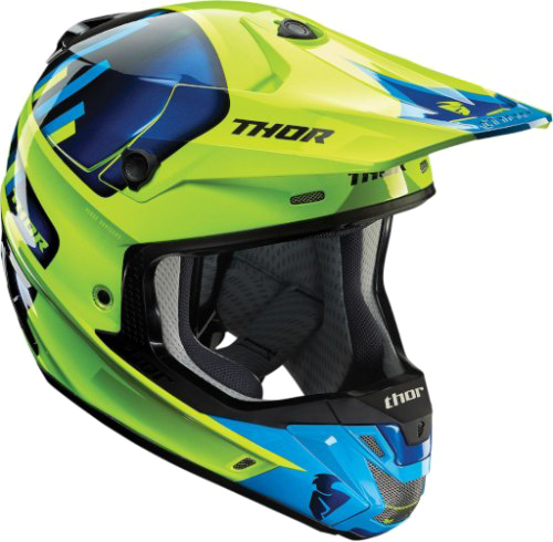 Neon Green Motocross Helmet Thor Brand PNG