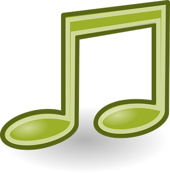 Neon Green Music Note PNG