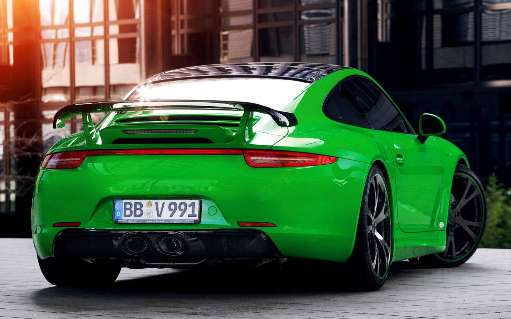 Neon Green Porsche 911 Wallpaper