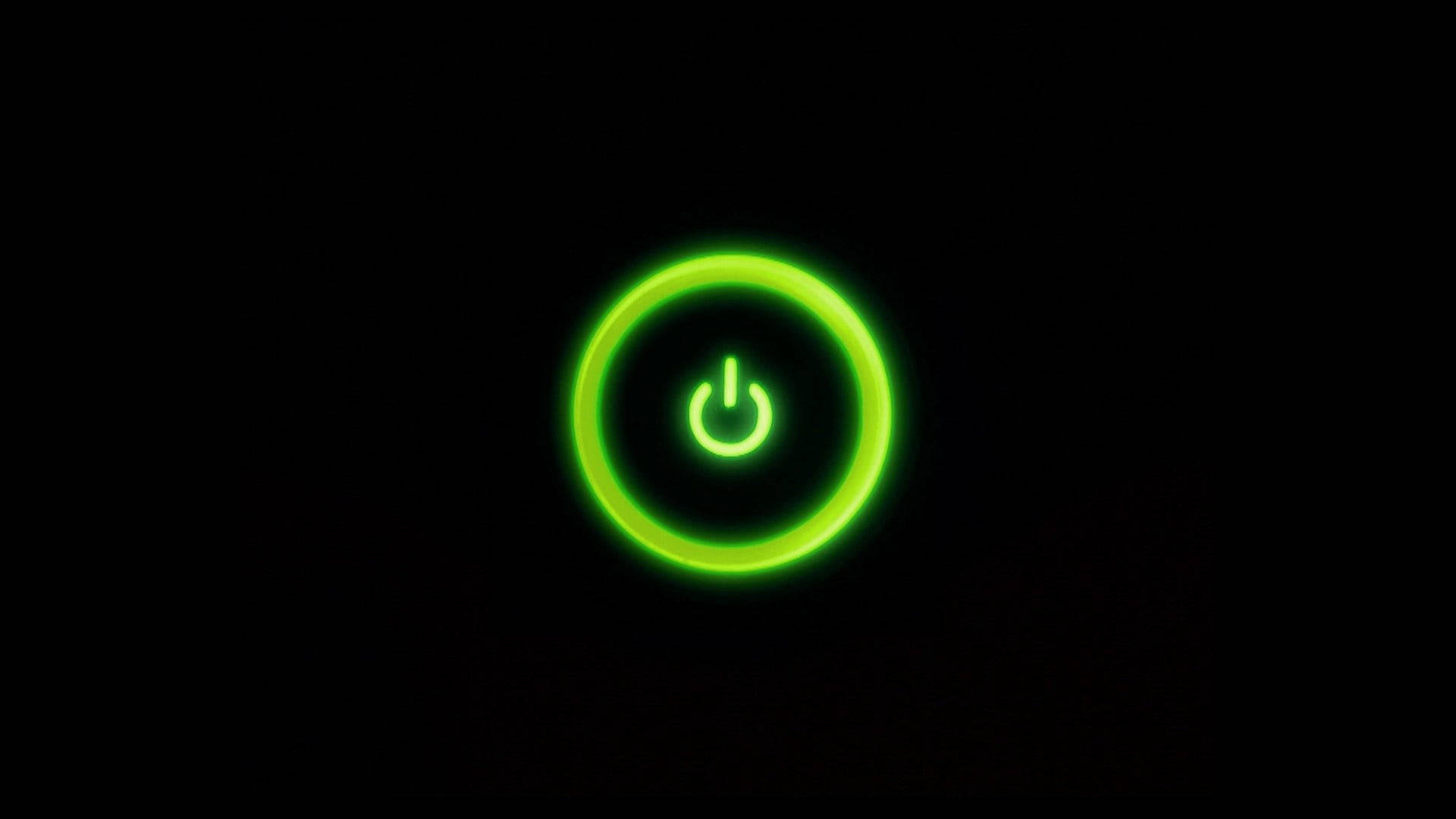 Neon Green Power Button Wallpaper