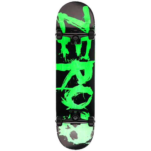 Neon Green Skateboard Graphic PNG